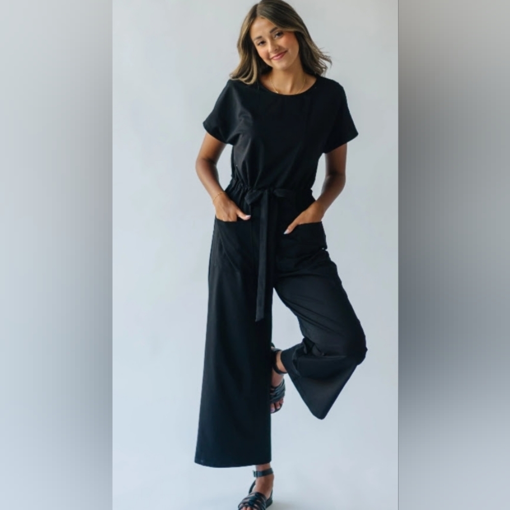 Piper & Scoot The Wide Leg Bianca Black Jumpsuit